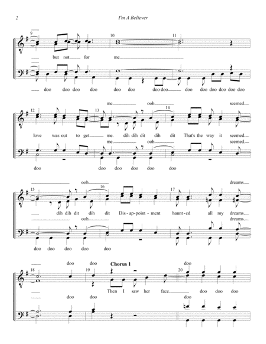 I'm A Believer TTBB scores gallery preview page 2