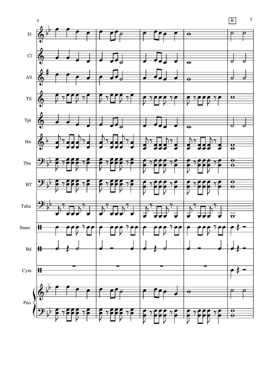 Beijing Folk Song Concert Band scores gallery preview page 3