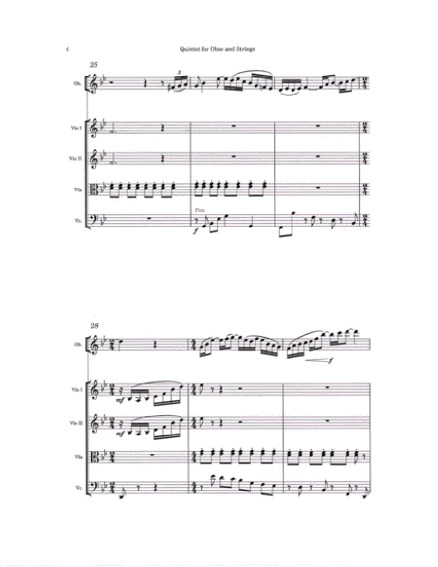 Quintet for Oboe and String Quartet Chamber Orchestra scores gallery preview page 4
