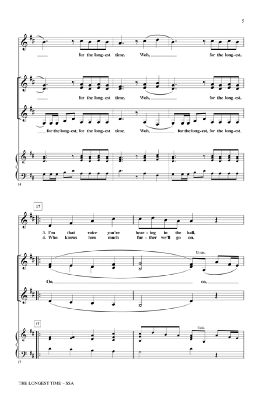 The Longest Time (arr. Kirby Shaw) SSA scores gallery preview page 4