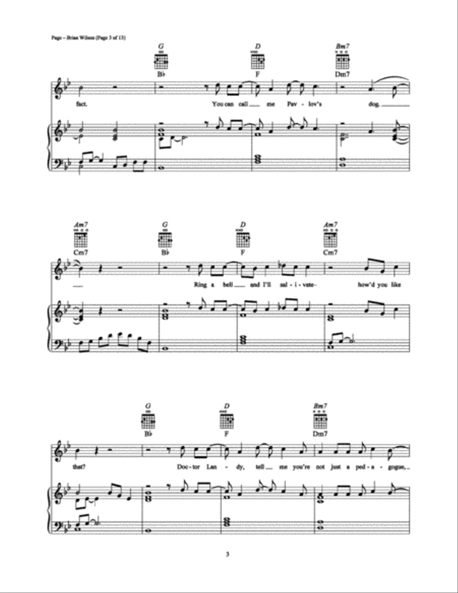 Brian Wilson Piano, Vocal, Guitar scores gallery preview page 3
