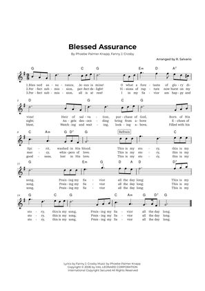 Book cover for Blessed Assurance (Key of G Major)