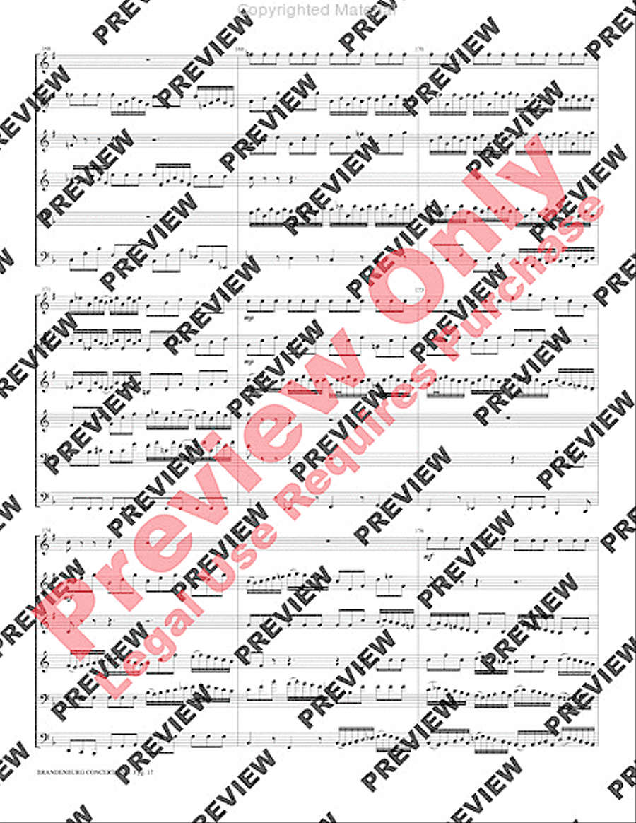 Brandenburg Concerto #3 Brass Quintet scores gallery preview page 18