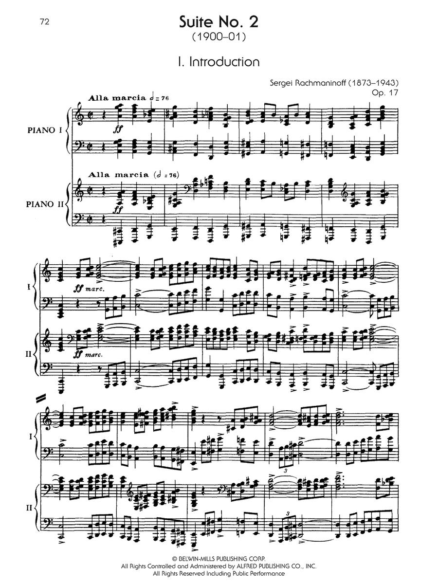 Suite No. 2, Opus 17 - I. Introduction - Piano Duo (2 Pianos, 4 Hands) Piano Duet scores gallery preview page 1