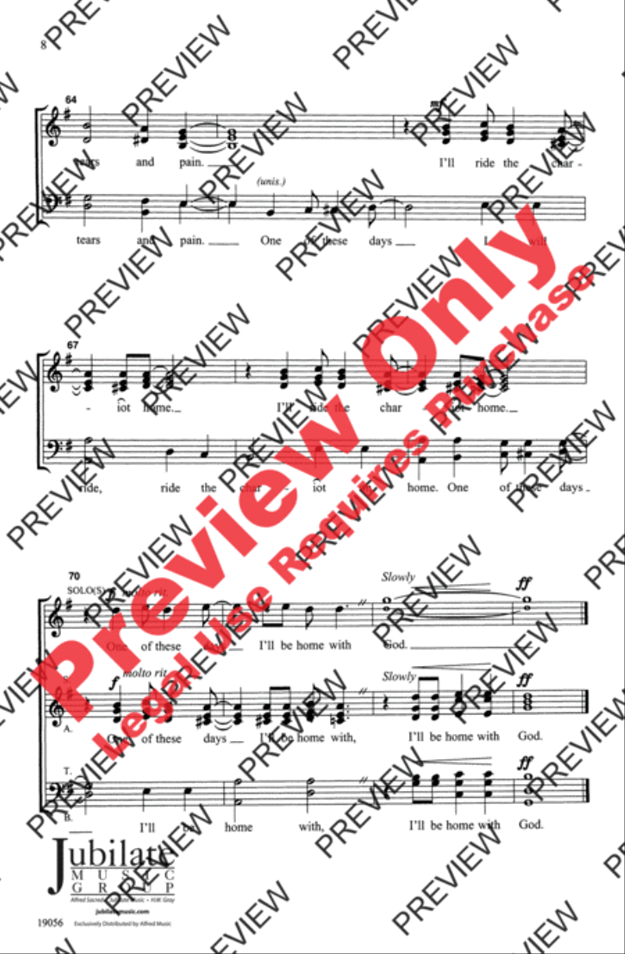 I'm Goin' Home 4-Part scores gallery preview page 8