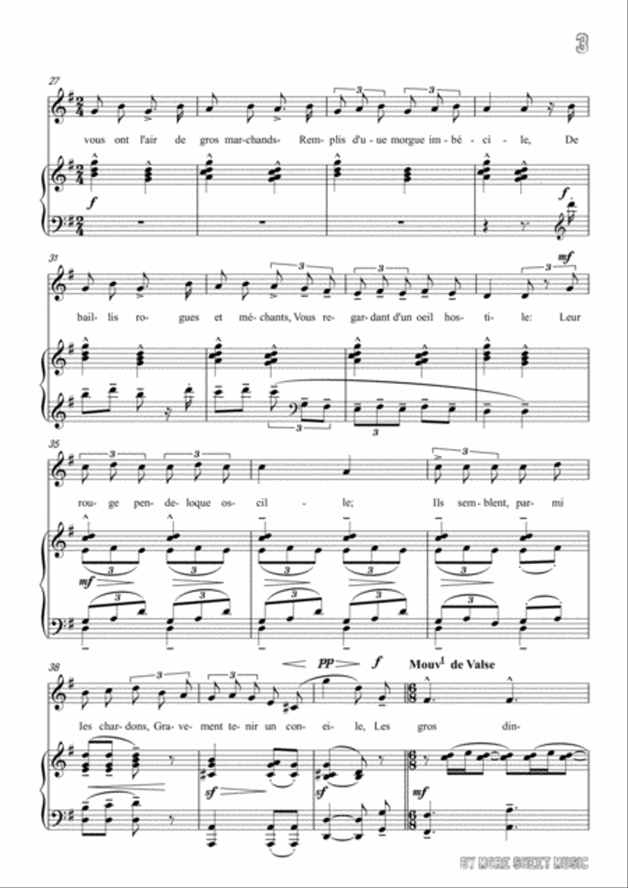 Chabrier-Ballade des gros dindons in G Major,for Voice and Piano Voice Solo scores gallery preview page 5