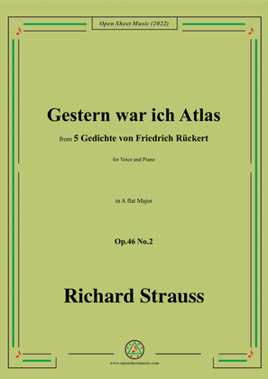 Richard Strauss-Gestern war ich Atlas,in A flat Major,Op.46 No.2