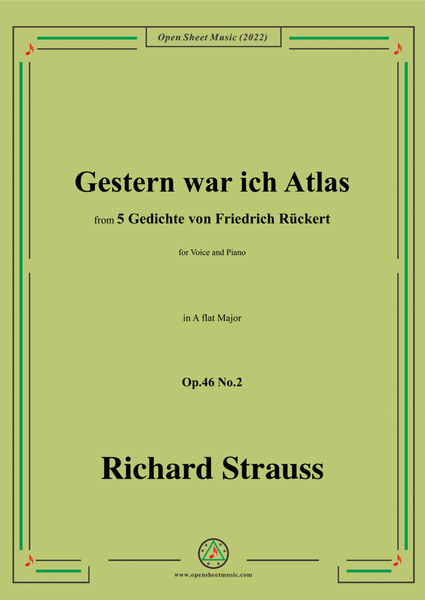 Richard Strauss-Gestern war ich Atlas,in A flat Major,Op.46 No.2 image number null