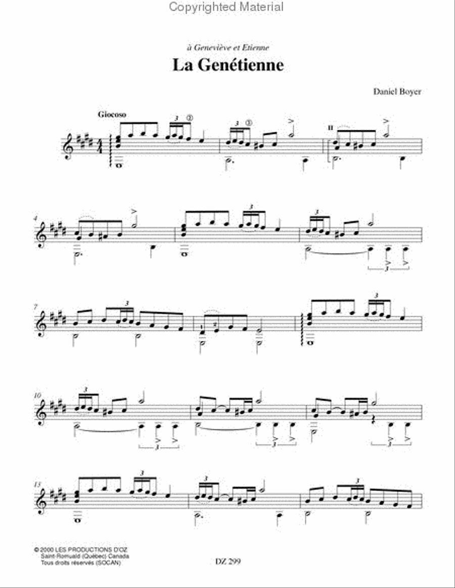 La Genétienne, Deux préludes Classical Guitar scores gallery preview page 2