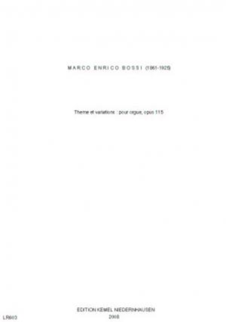 Theme et variations : pour orgue, opus 115