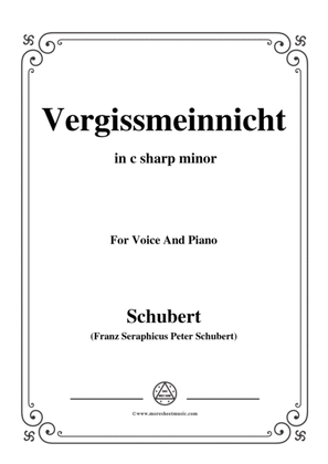 Schubert-Vergissmeinnicht in c sharp minor,for voice and piano