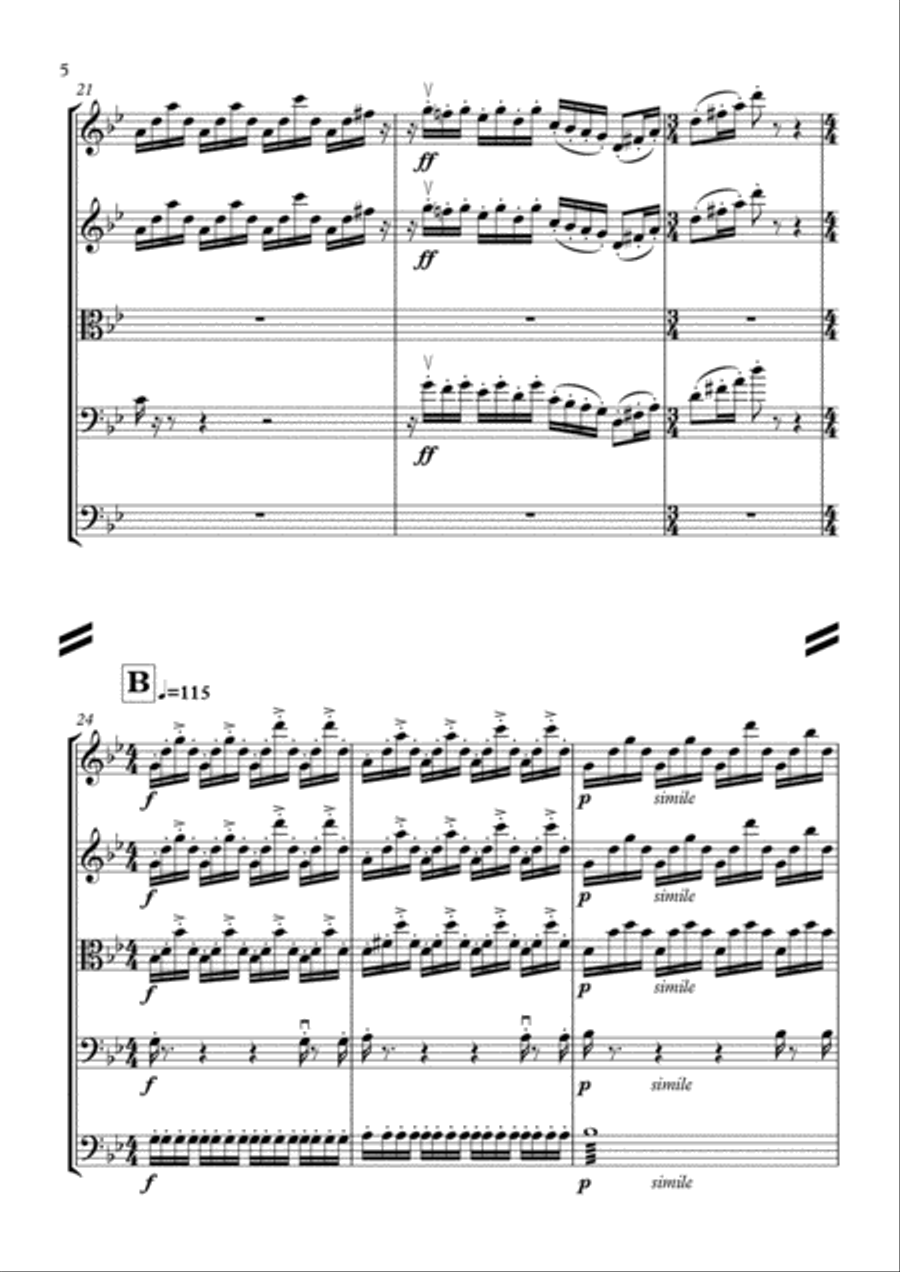 Expressive Violins. Full score String Orchestra scores gallery preview page 6