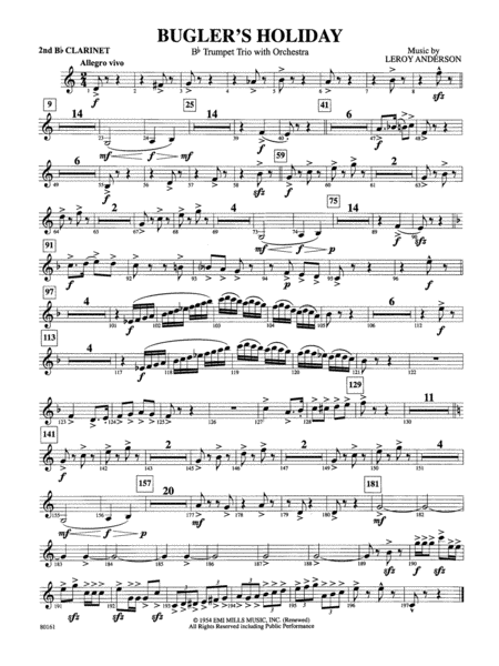 Bugler's Holiday: 2nd B-flat Clarinet