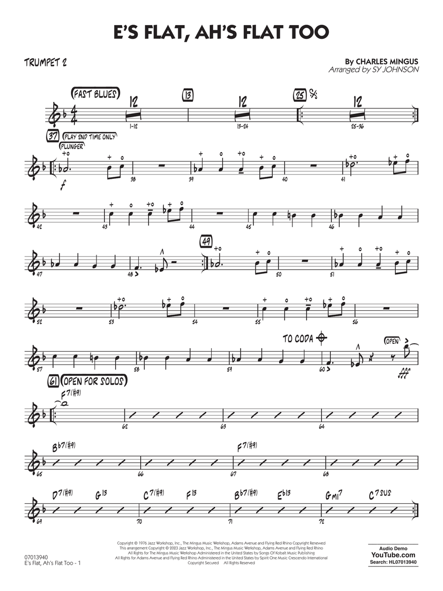 E's Flat, Ah's Flat Too (arr. Sy Johnson) - Trumpet 2