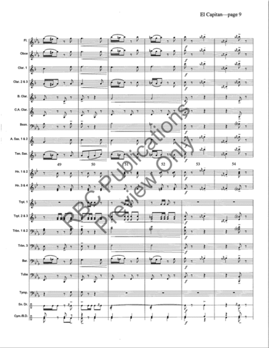 El Capitan Concert Band scores gallery preview page 12