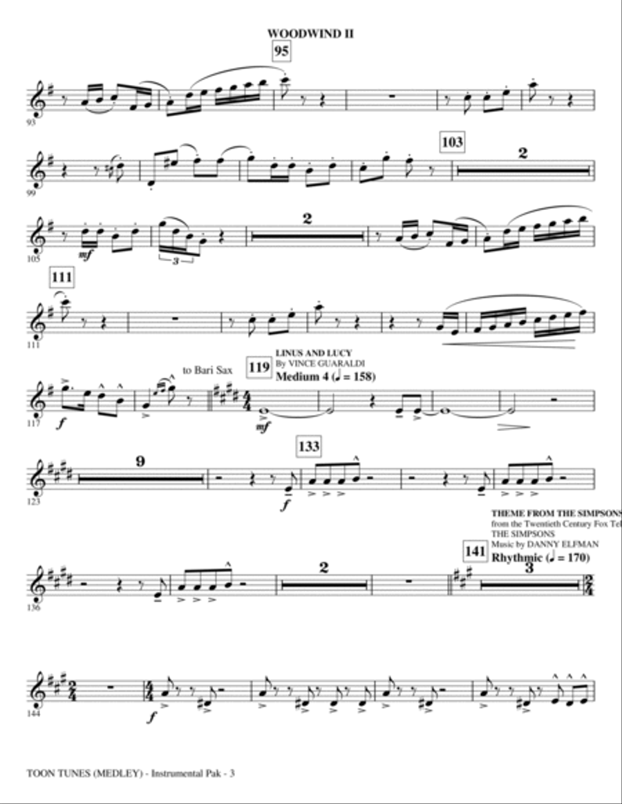 Toon Tunes - Woodwind II Choir scores gallery preview page 3