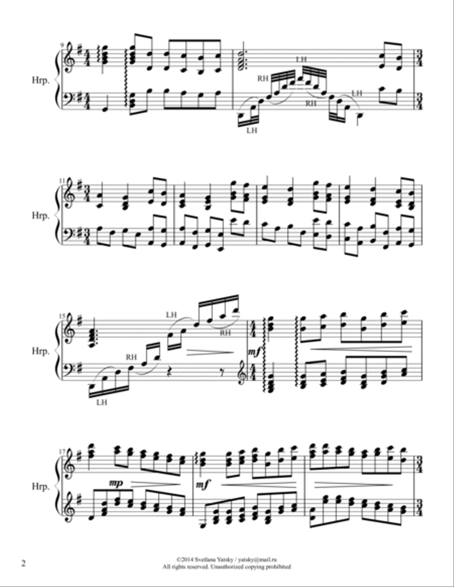All Creatures of Our God And King Harp scores gallery preview page 2