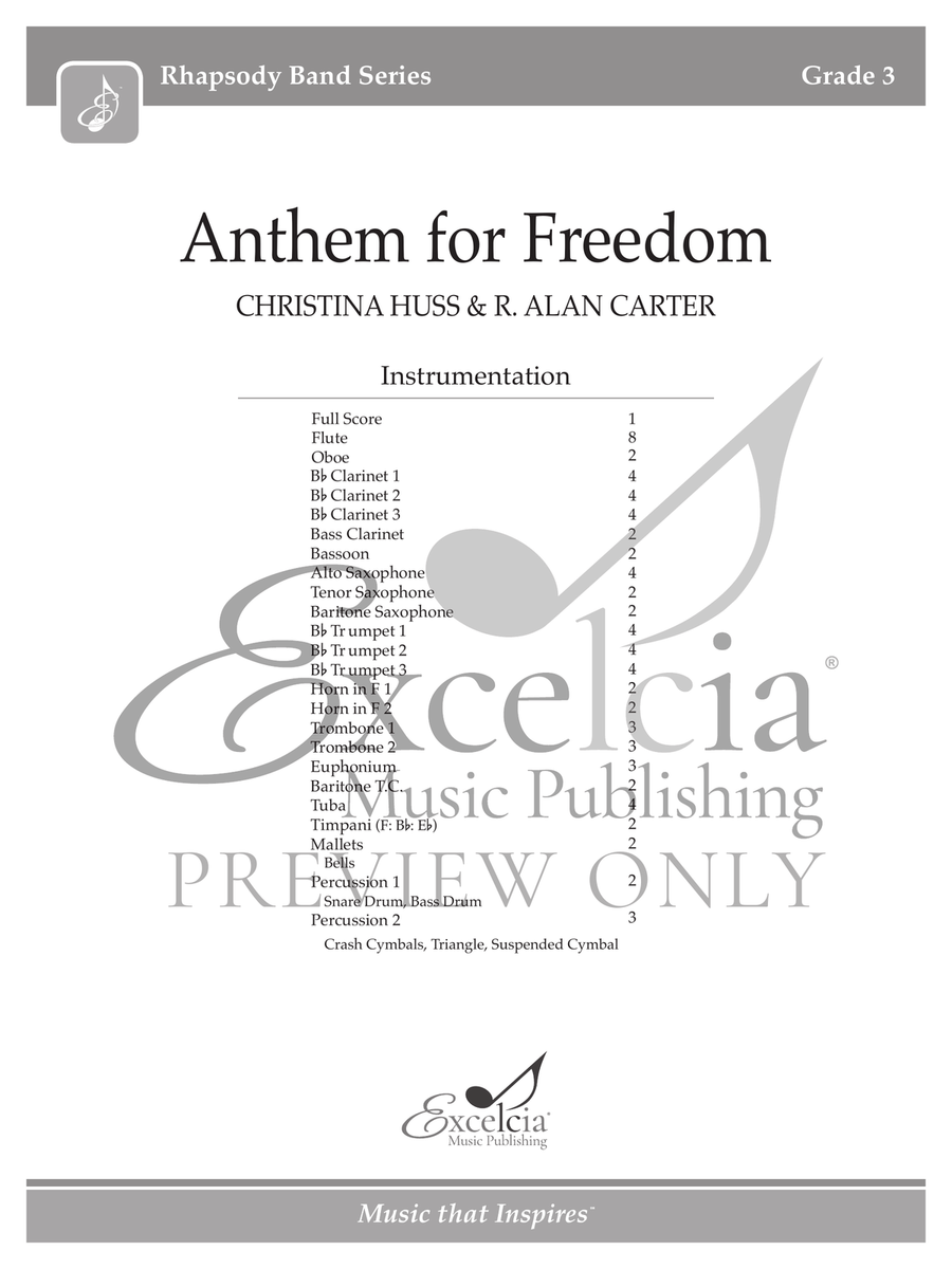 Anthem for Freedom Concert Band scores gallery preview page 2