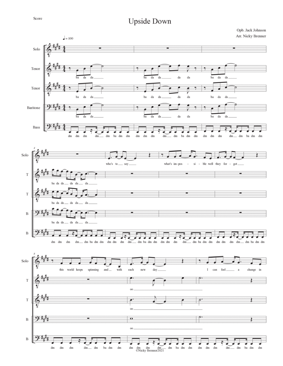 Upside Down TTBB scores gallery preview page 1
