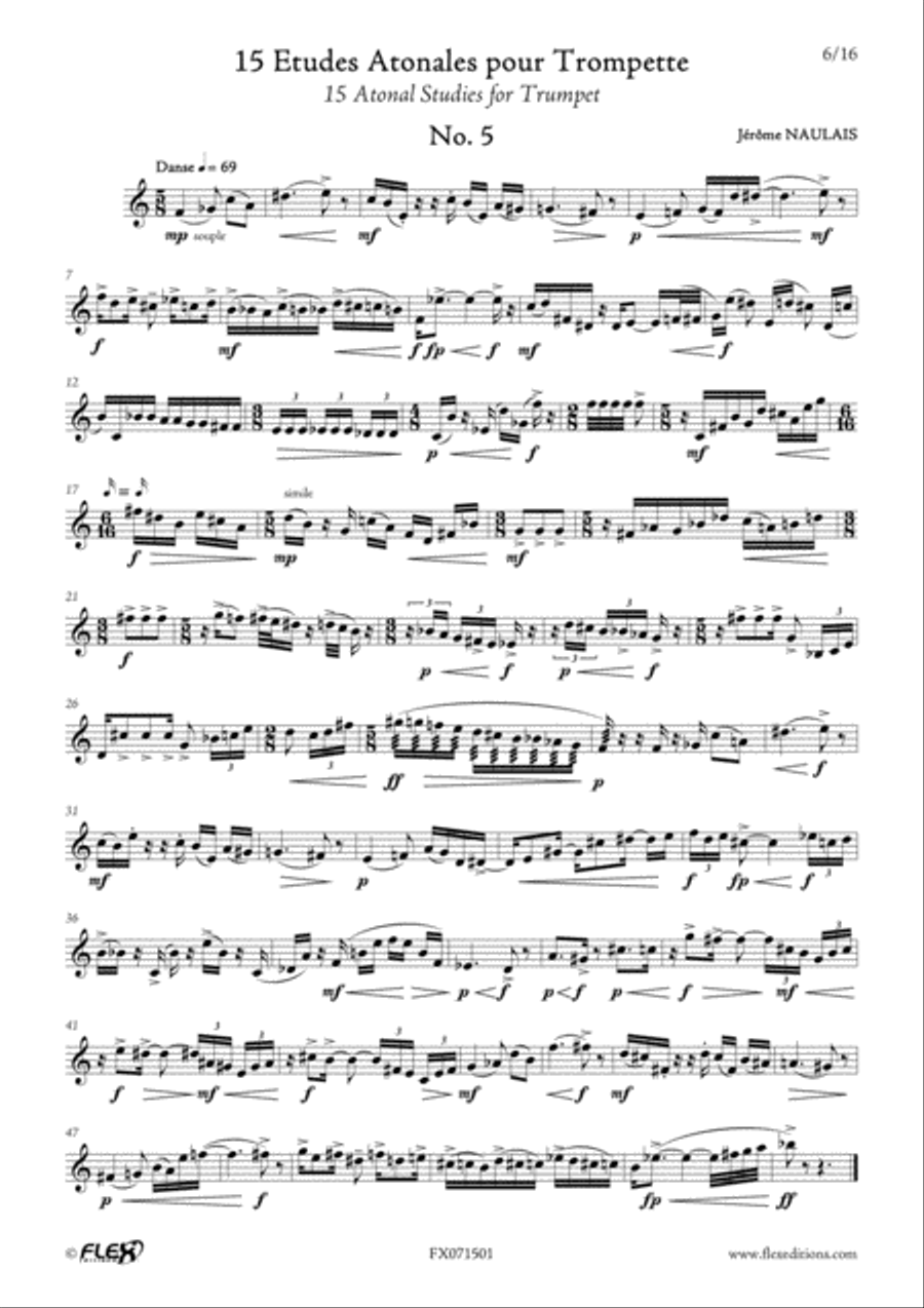 15 Atonal Studies for Trumpet Trumpet scores gallery preview page 6