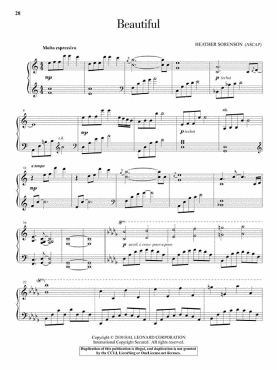 Simply Beautiful Piano Solo scores gallery preview page 7