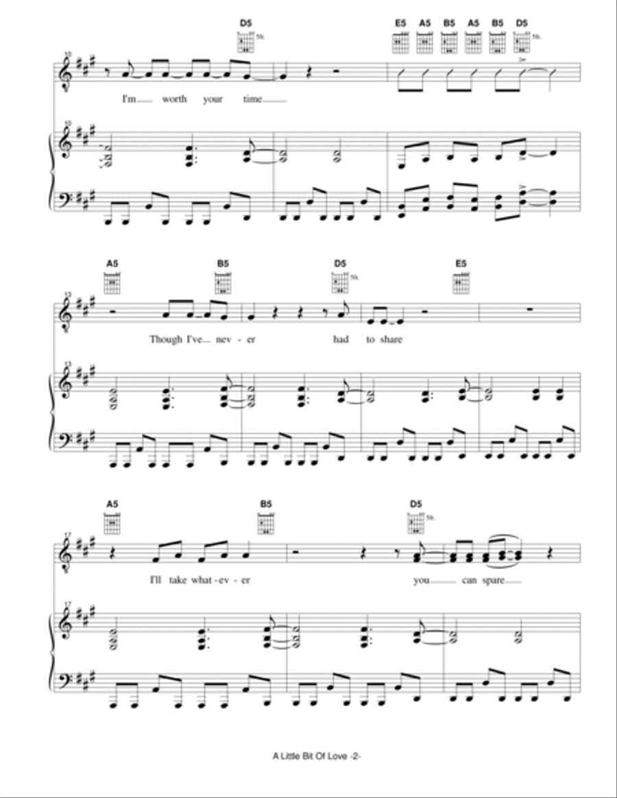 A Little Bit of Love A Little Bit of Love Voice scores gallery preview page 3