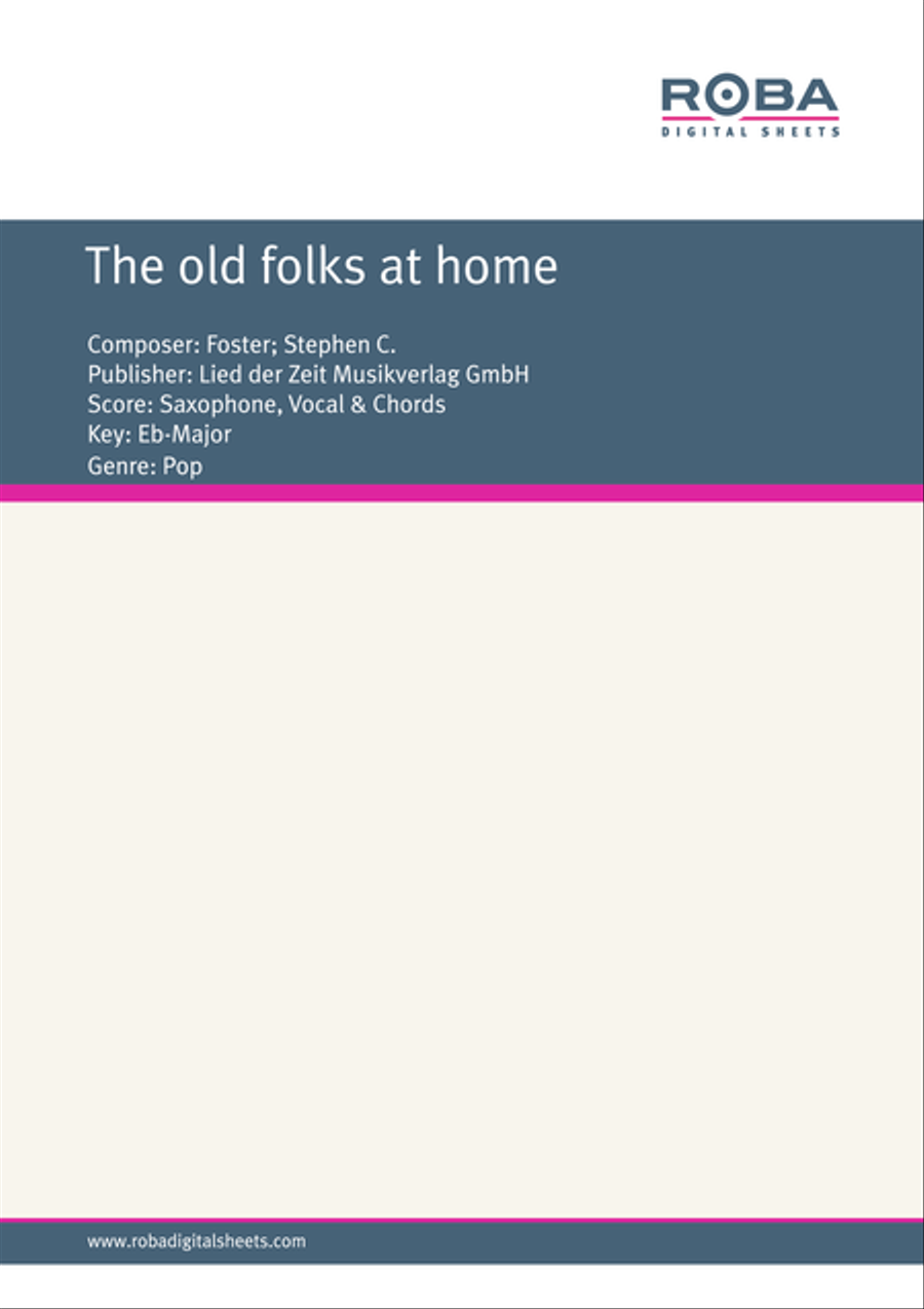 The old folks at home Saxophone scores gallery preview page 1