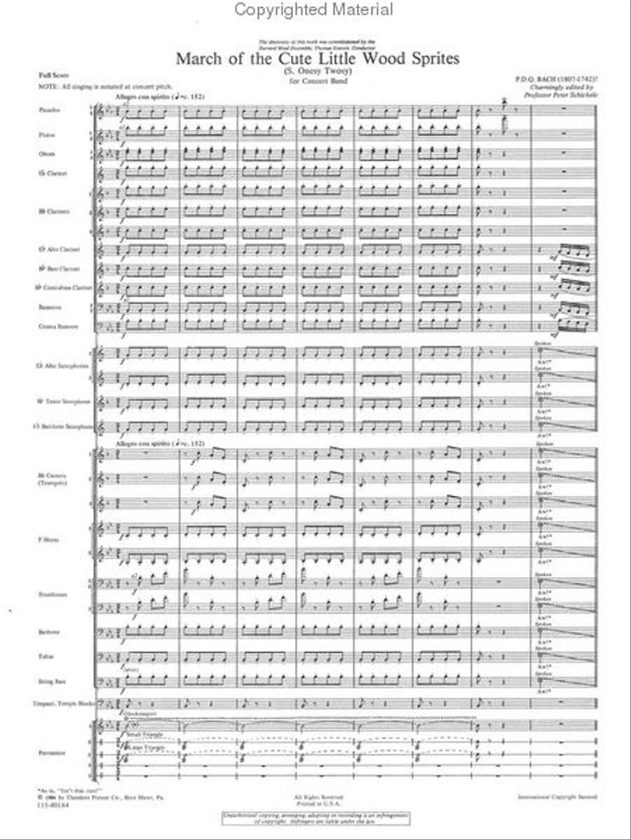 March of the Cute Little Wood Sprites (S. Onesy Twosy) Concert Band scores gallery preview page 2