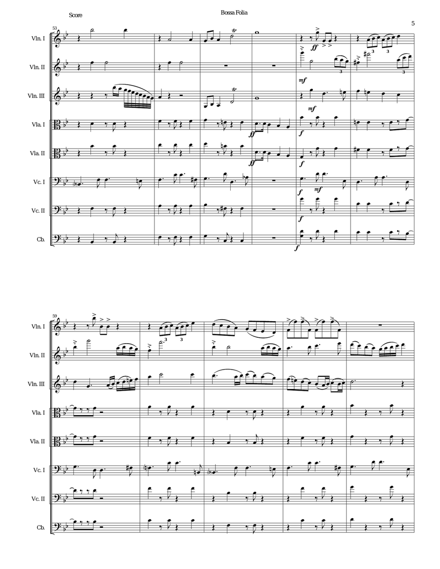 Bossa Folia for string orchestra String Orchestra scores gallery preview page 5