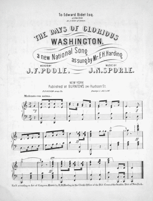 The Days of Glorious Washington. A New National Song