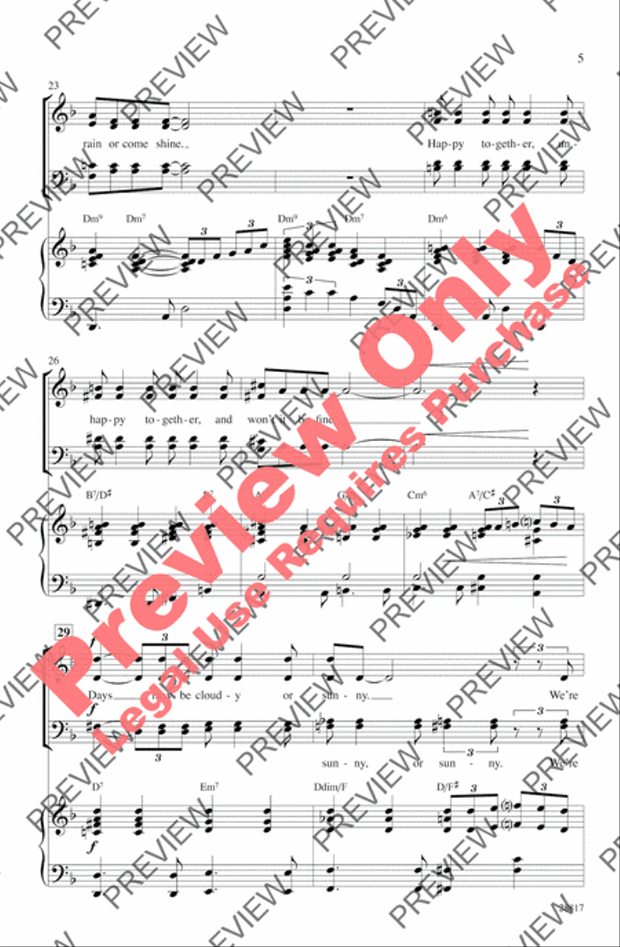 Come Rain or Come Shine 4-Part scores gallery preview page 5