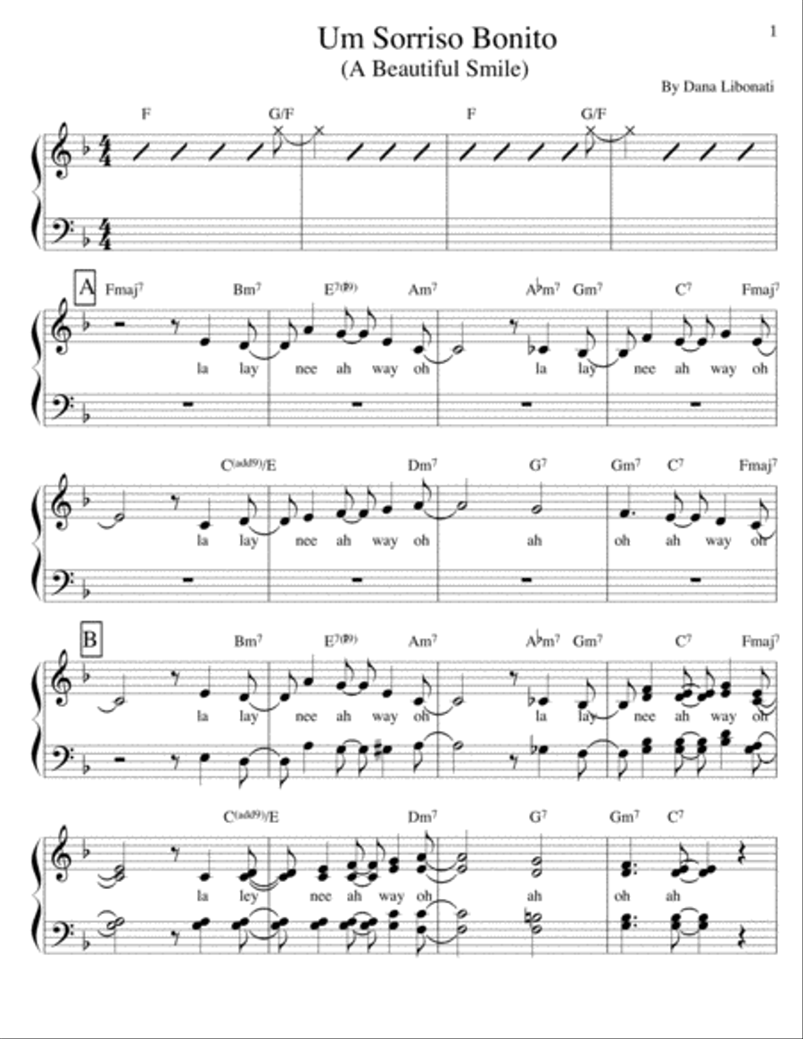 Um Sorriso Bonito 4-Part scores gallery preview page 1