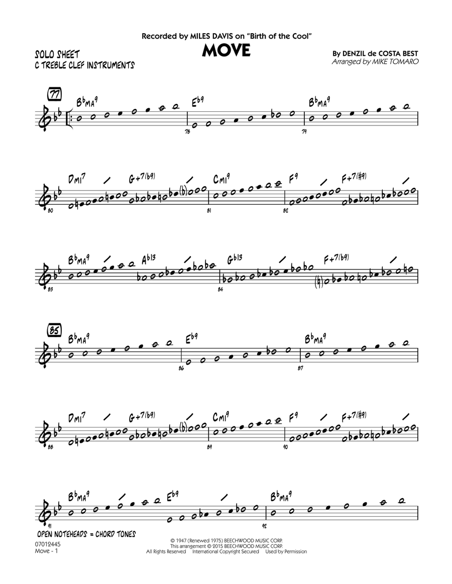 Move - C Solo Sheet Move - C Solo Sheet Jazz Ensemble scores gallery preview page 1