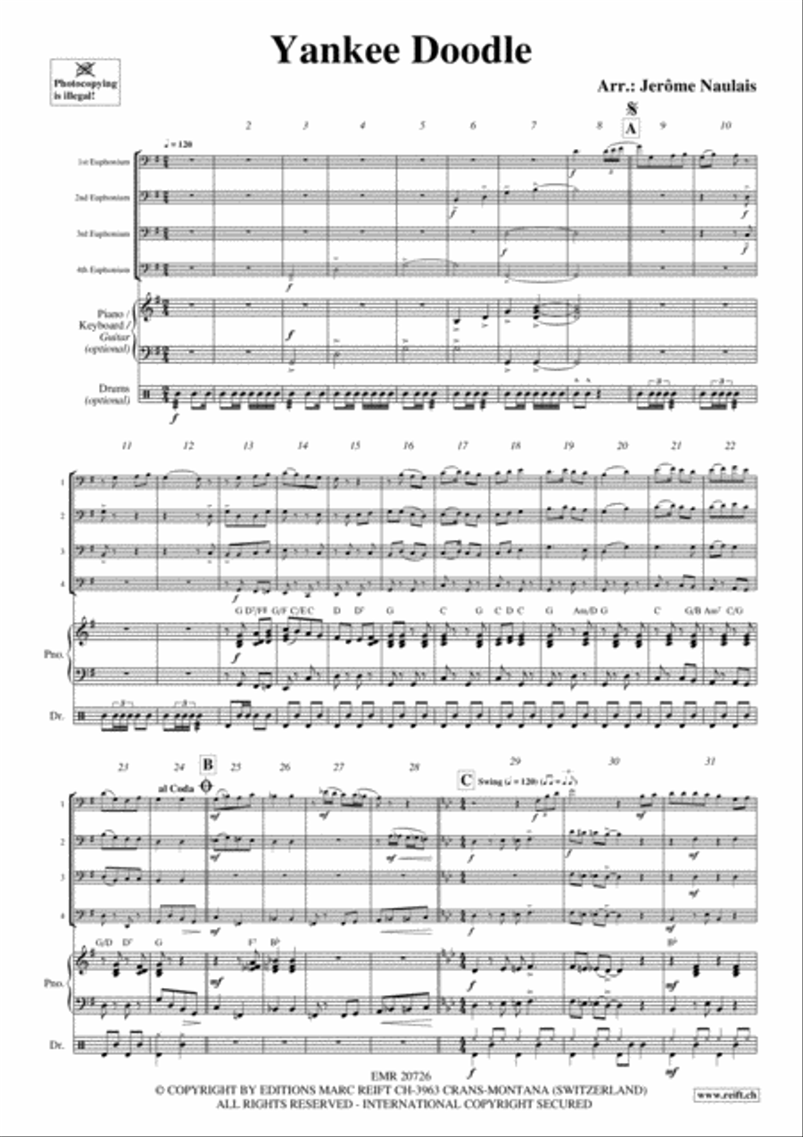Yankee Doodle Euphonium Quartet scores gallery preview page 3