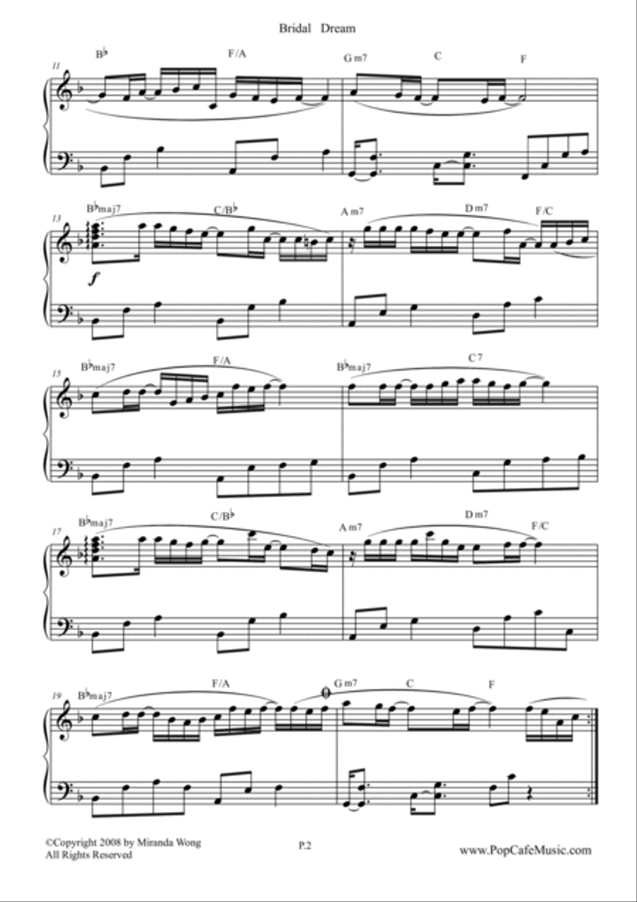 Bridal Dream - Romantic Piano Music by Miranda Wong Bridal Dream - Romantic Piano Music by Miranda Wong Piano Solo scores gallery preview page 2