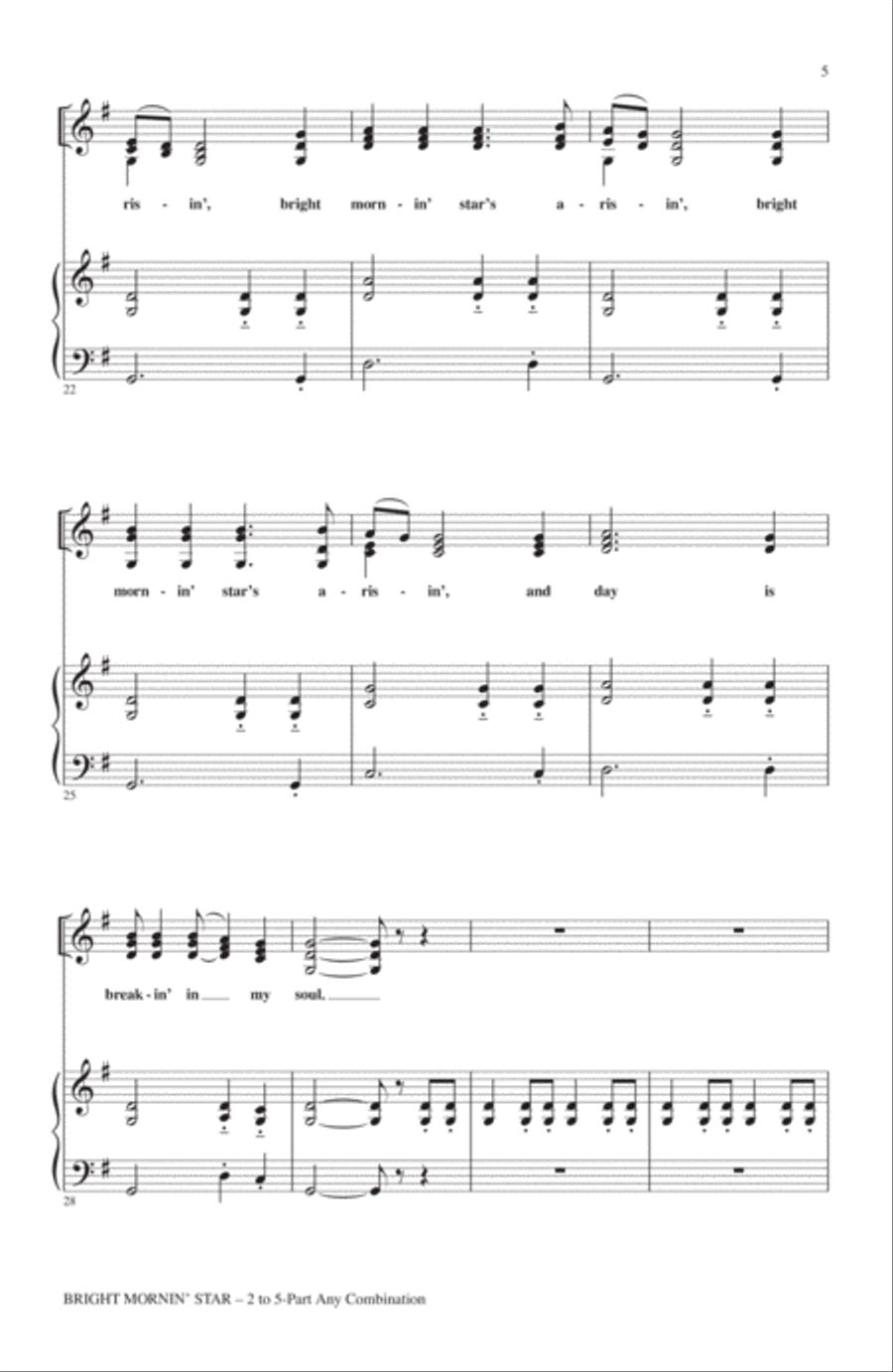 Bright Mornin' Star 2-Part scores gallery preview page 3