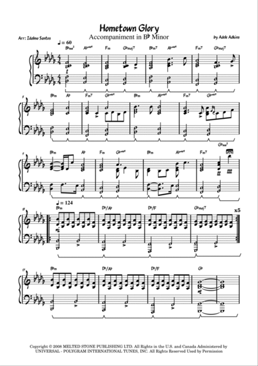 Hometown Glory Easy Piano scores gallery preview page 2