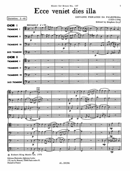 Ecce Veniet Dies Illa (trombone Ensemble (5 Plus))