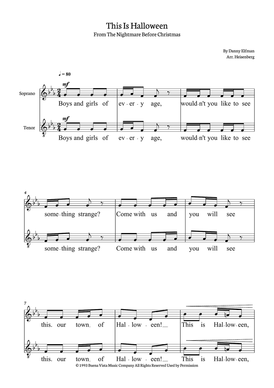 This Is Halloween 2-Part scores gallery preview page 1