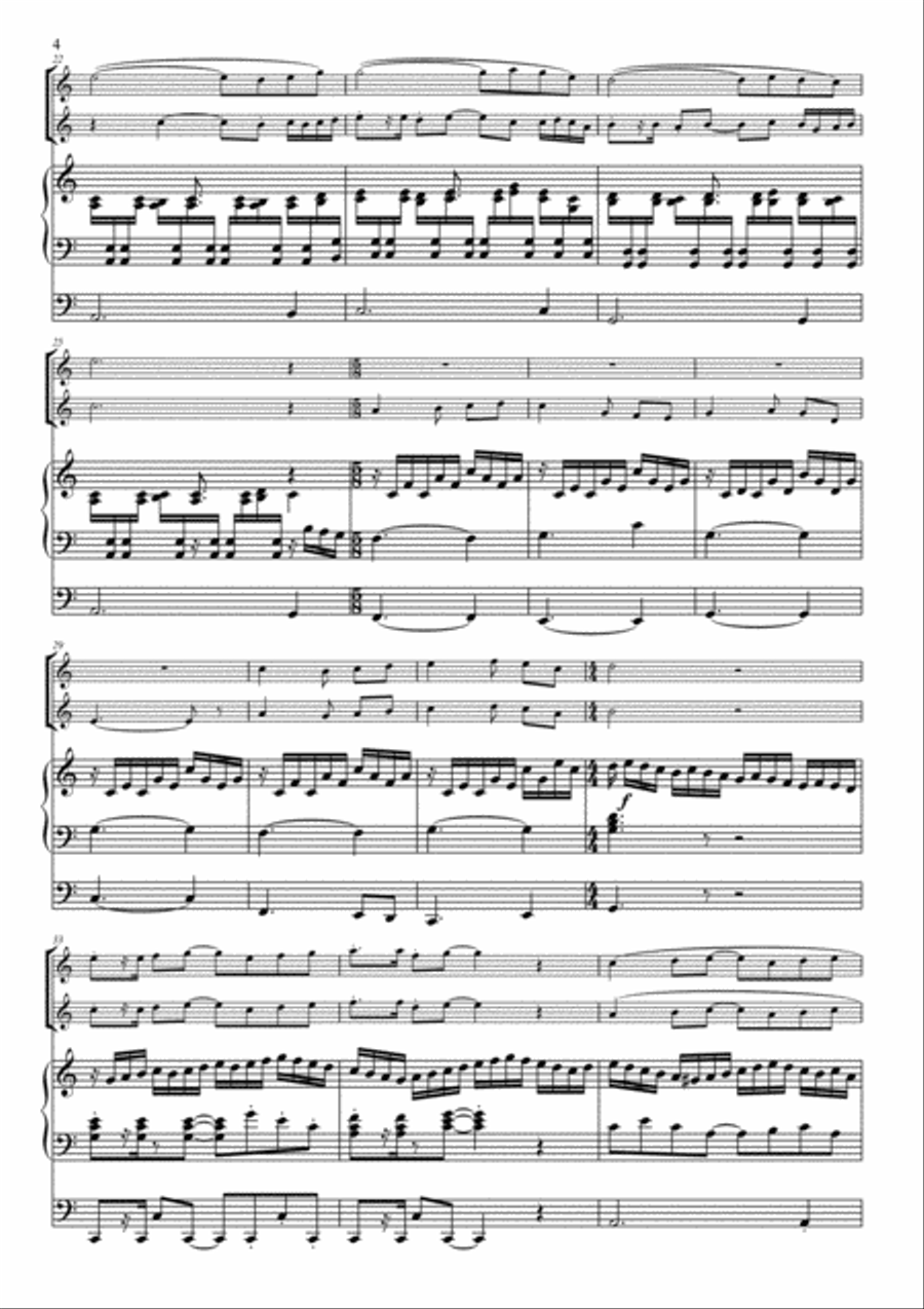 Fanfare of joy for 2 trumpets & organ Trumpet Duet scores gallery preview page 5