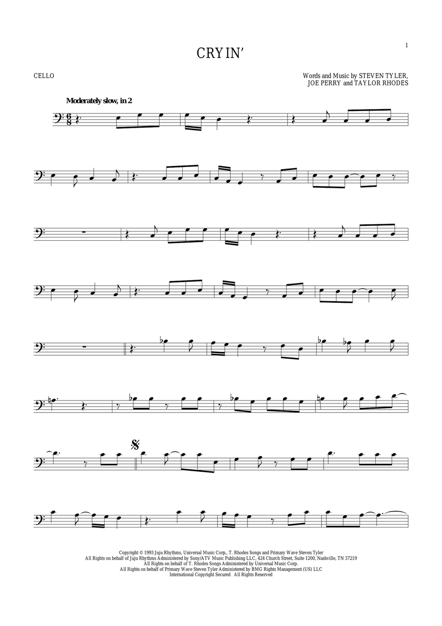 Cryin' Cello Solo scores gallery preview page 1