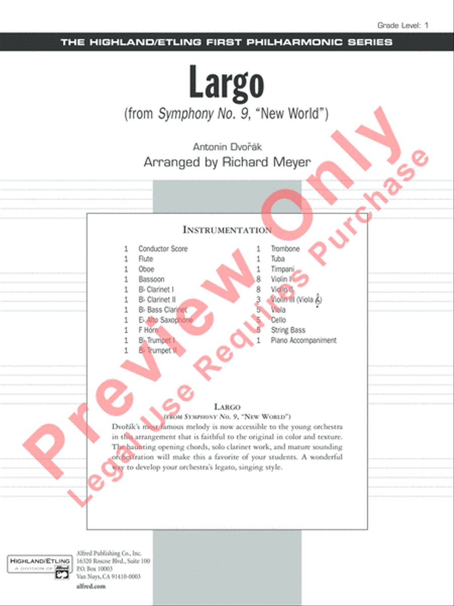 Largo Full Orchestra scores gallery preview page 2