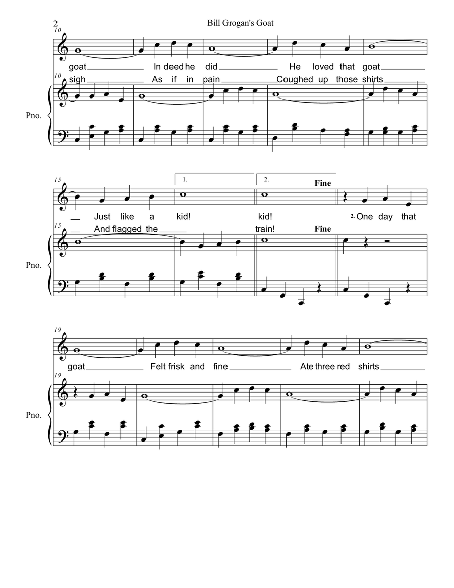 Bill Grogan's Goat Piano, Vocal scores gallery preview page 2