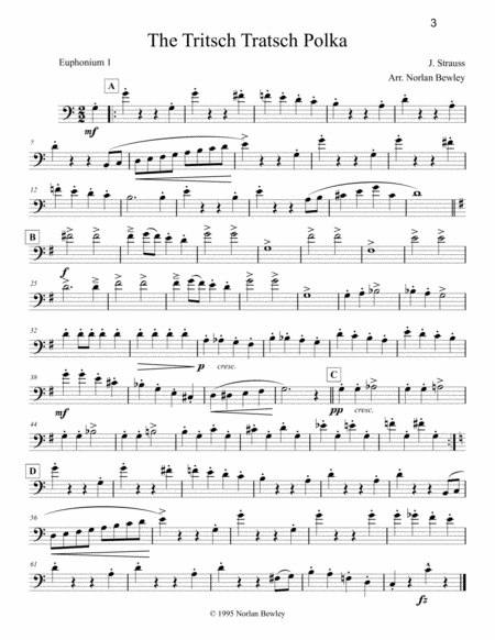 Octubafest Euphonium 1 Bass Clef Part Book - Tuba/Euphonium Quartet by Traditional Euphonium - Digital Sheet Music