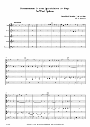 Turmsonaten. 24 neue Quatrizinien 19. Fuga for Wind Quintet