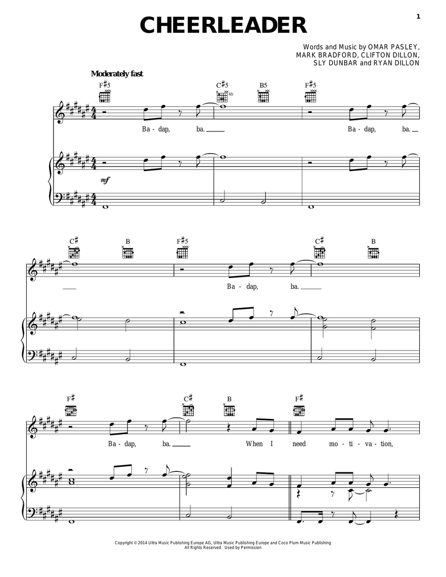 Cheerleader Cheerleader A Cappella scores gallery preview page 1