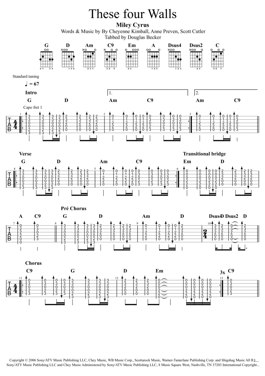 These Four Walls Electric Guitar scores gallery preview page 1