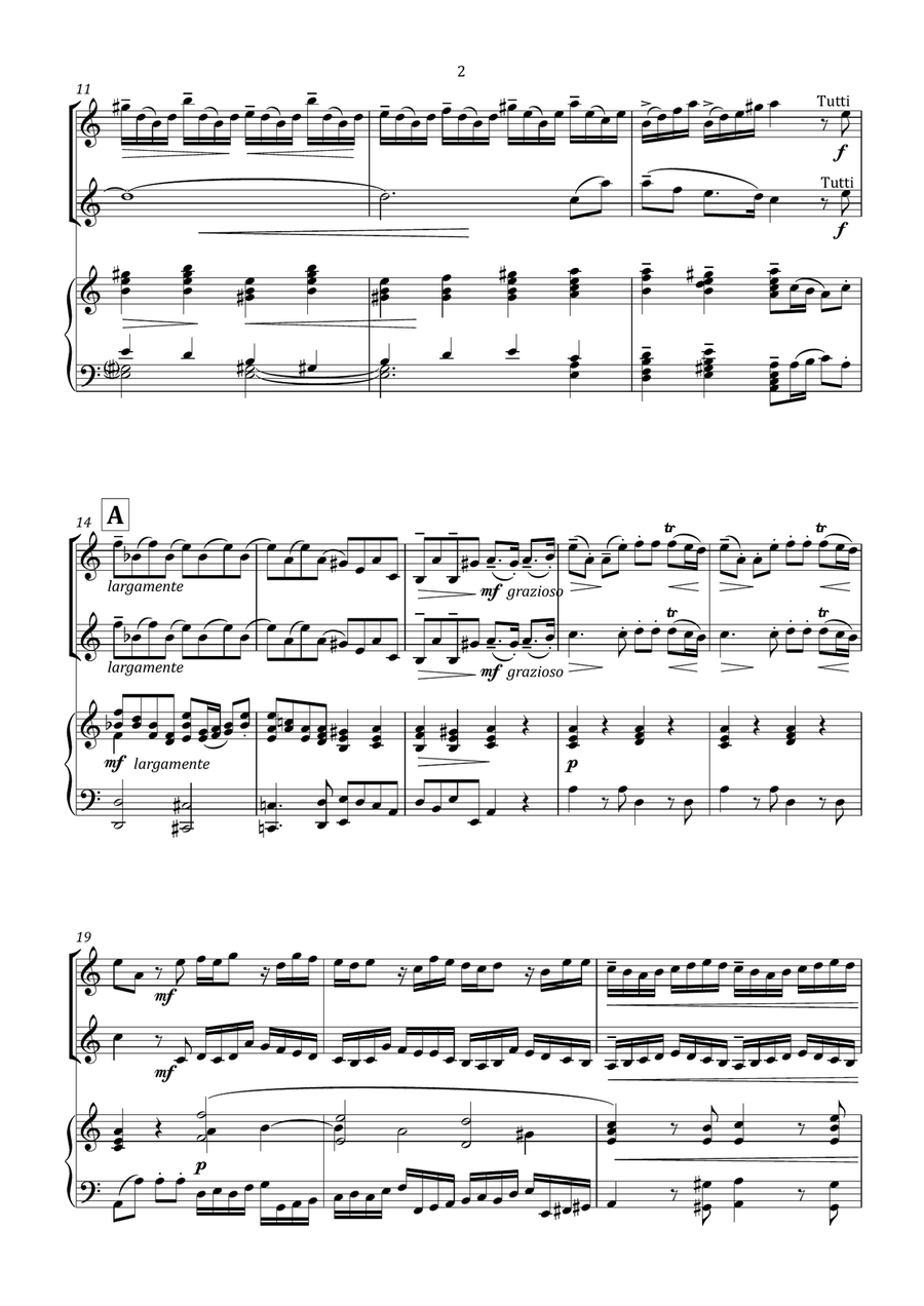 Vivaldi - Concerto for 2 Violins in A minor RV522 String Duet scores gallery preview page 2
