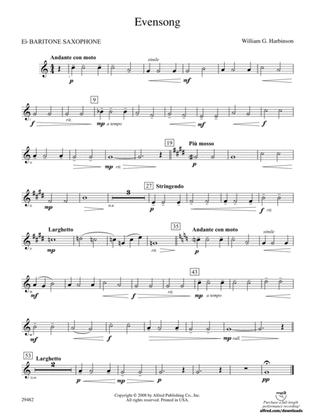 Evensong: E-flat Baritone Saxophone