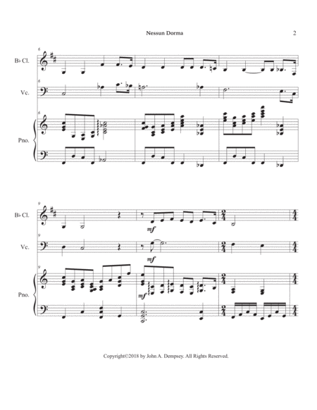 Nessun Dorma (Trio for Clarinet, Cello and Piano) image number null